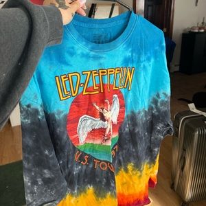 Tie dye Led Zeppelin long sleeve band tee